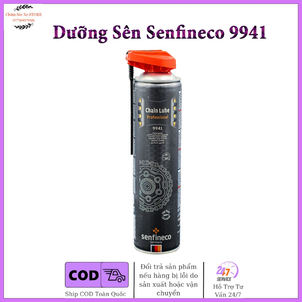 Senfineco 9941 Xịt Dưỡng Sên Mỡ Bò Xanh Cao Cấp - Chain Lube Ceramol ...