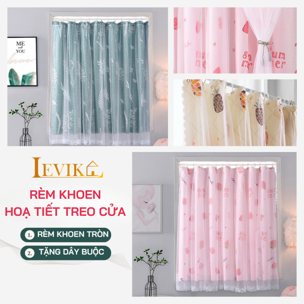 Rèm Khoen hoạ tiết treo tường chống nắng, trang trí cửa sổ phòng khách ...