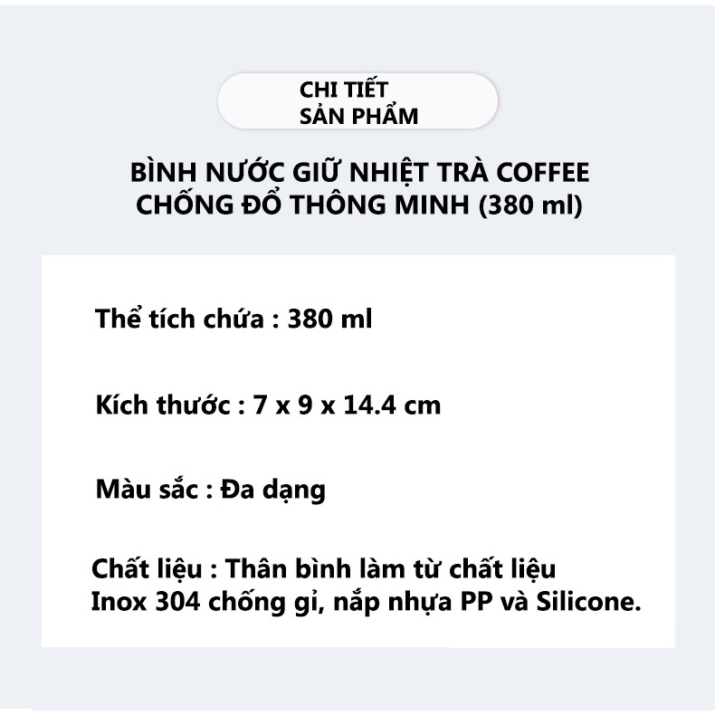 Ảnh Bình Nước Giữ Nhiệt Bảo Hành 12 Tháng Bình Nước Chống Đổ Chất Liệu Inox Chắc Chắn Cleacco BNGN Boro Sport 1
