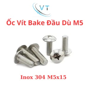 VÍT, ỐC PAKE ĐẦU DÙ INOX 304_M5 (5 LI) M5X15 (túi 10 con)