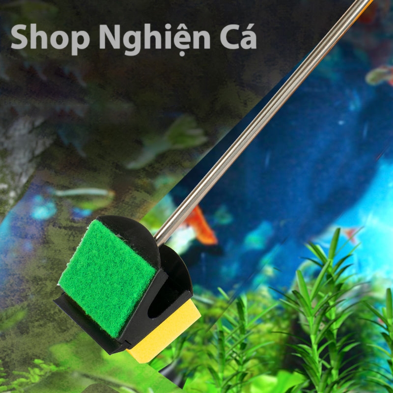 Cây cọ rửa vệ sinh hồ cá cảnh thủy sinh - 2 mặt mút và đầu cọ rêu vệ ...