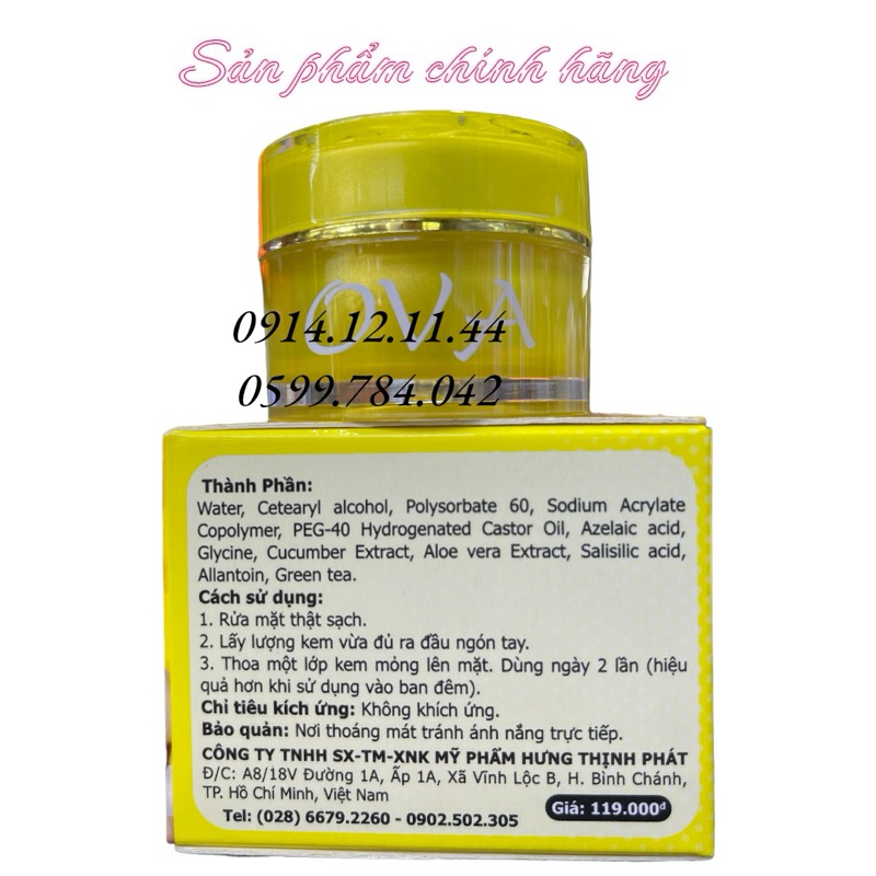 Kem Ova mụn thâm nám trắng da giảm nhờn liền sẹo 10gram