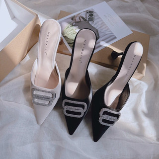 ( Sẵn ) Dép Sục Mũi Nhọn QC Fullbox Cao Cấp / Dép Sục Gót Nhọn / Sục Cao Gót Mieo Shoes D2453 D2454 D2451 D2452