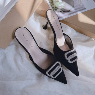 ( Sẵn ) Dép Sục Mũi Nhọn QC Fullbox Cao Cấp / Dép Sục Gót Nhọn / Sục Cao Gót Mieo Shoes D2453 D2454 D2451 D2452
