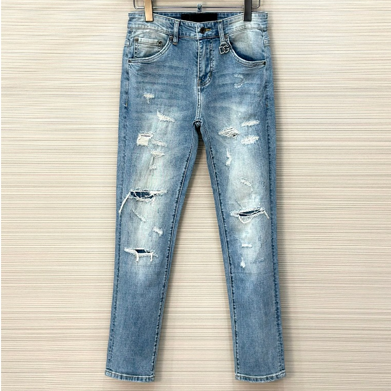 [ New 2024 ] Quần Jean bò Dolce Gabbana Xanh rách xước gối đùi móc sắt ...