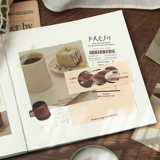 Tệp giấy note ghi chú phong cách vintage Holiday Coffee 100 tờ