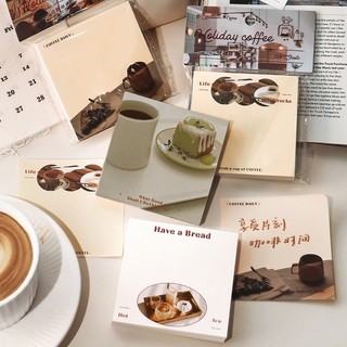 Tệp giấy note ghi chú phong cách vintage Holiday Coffee 100 tờ