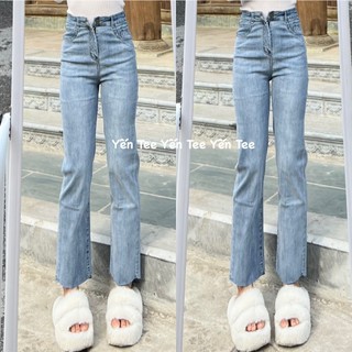 Quần jeans ống đứng xanh nhạt 1 cúc Yến Tee , mặc đi học , che khuyết điểm #30017