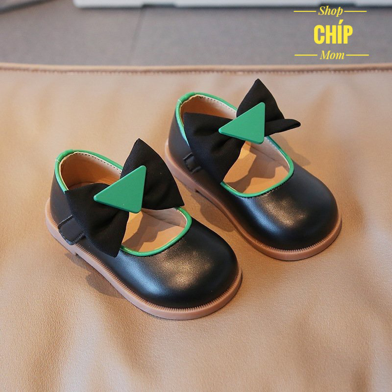 giày búp bê bé gái giày bệt cho bé quai ngọc điệu đà êm chân MG BABY đế chống trượt đen trắng cho bé từ 1 tuối V763