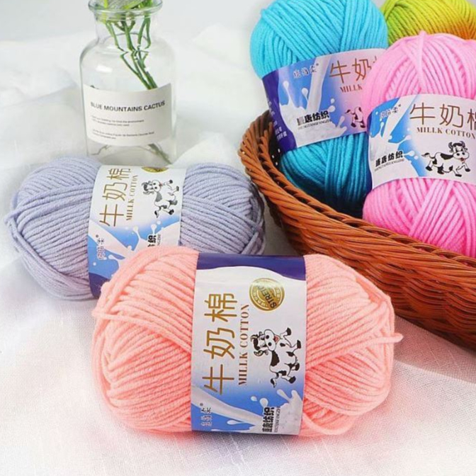 Len milk bò mềm mịn móc áo nón thú len handmade full bảng màu