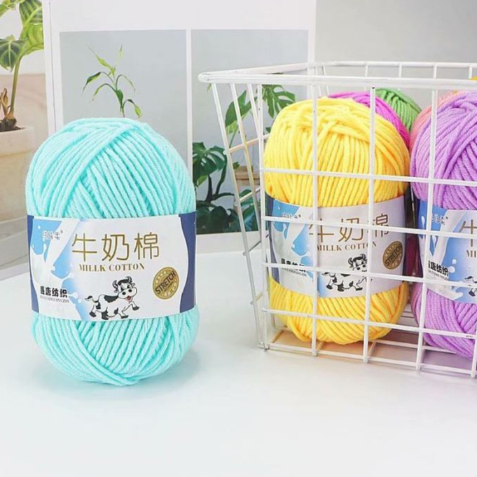 Len milk bò mềm mịn móc áo nón thú len handmade full bảng màu