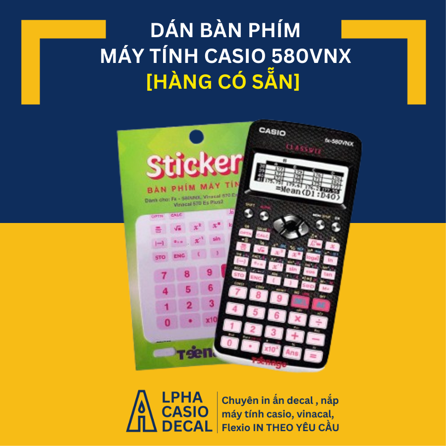 Màu Hồng Trắng Miếng STICKER dán bàn phím máy tính casio fx 580vnx hàng ...
