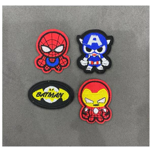 patch vải ủi nhiệt thêu hình thời trang bộ siêu nhân chibi
