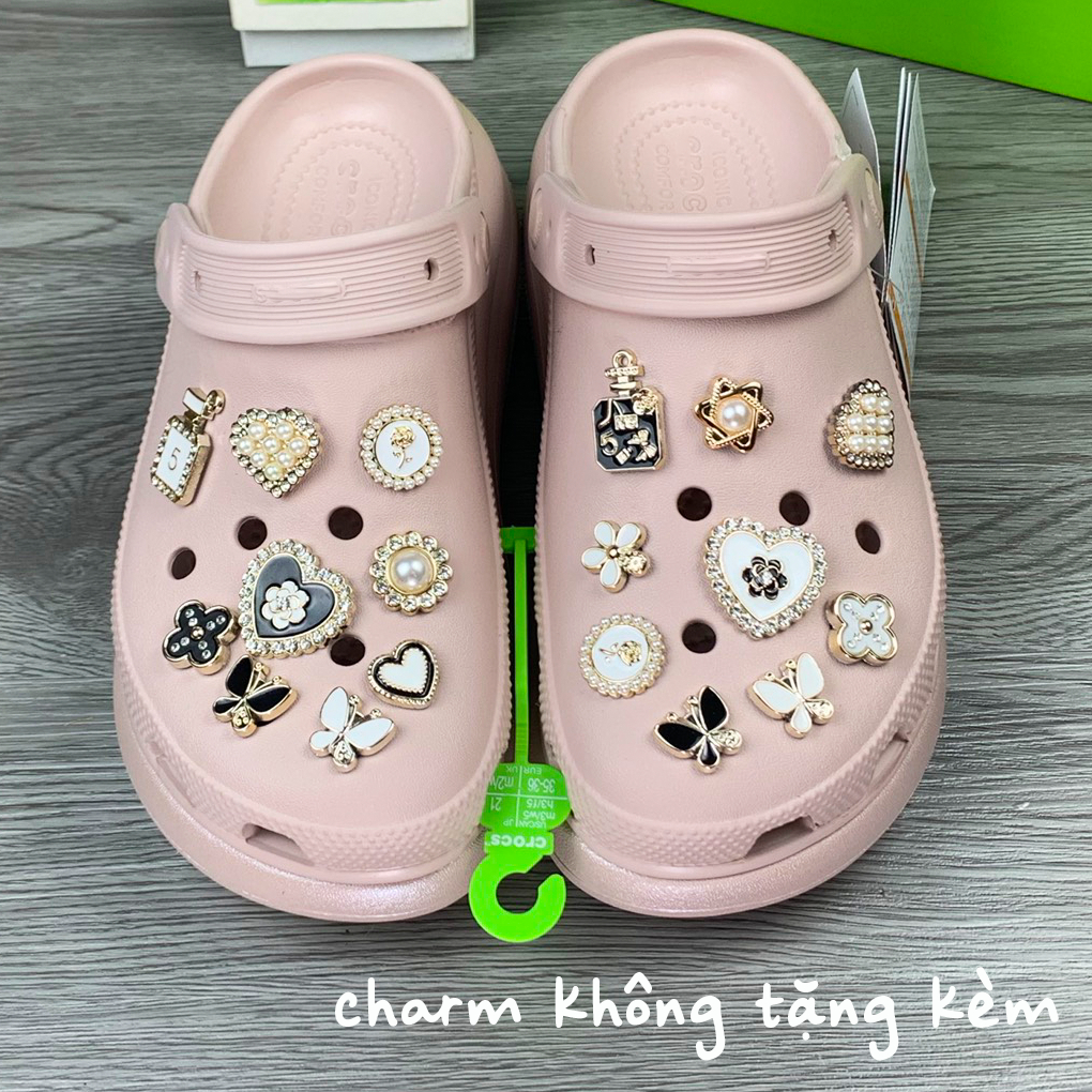 (Có nút cài dép)Sticker/jibbitz/Charm bling lấp lánh đính đá cực đẹp
