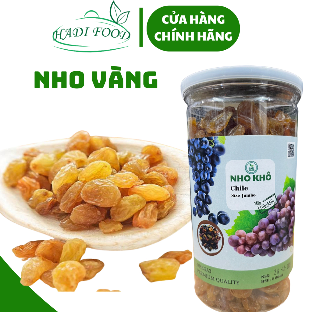 500g Nho Vàng sấy dẻo HadiFood | Shopee Việt Nam