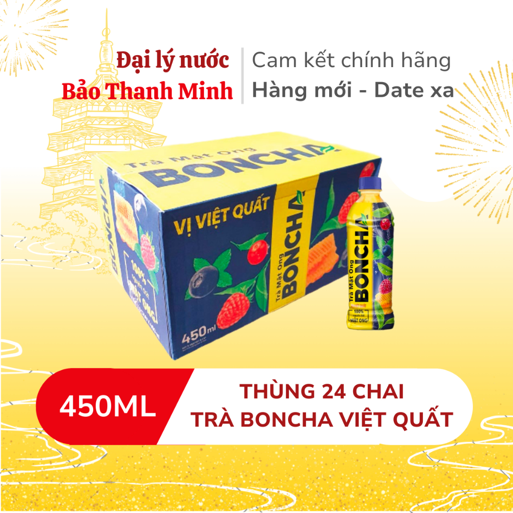 [HÀNG TRÚNG THƯỞNG] [HOẢ TỐC] Trà BONCHA Việt Quất 450ml (Thùng 24 chai ...