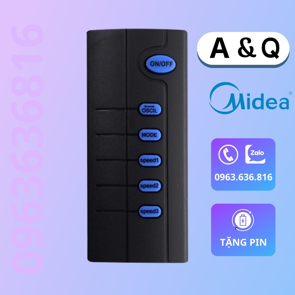 Remote quạt Midea - Điều khiển quạt Midea - Hàng mới chính hãng ...