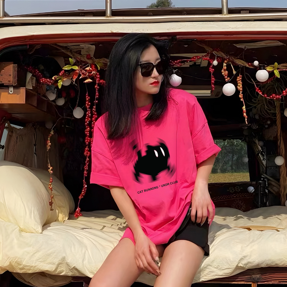 [VẢI 250 GSM] Áo Thun Mèo Running Local Brand Unim Store Form Rộng Unisex ĐỊnh Lượng Vải 250 Gsm 100% Cotton AMC99