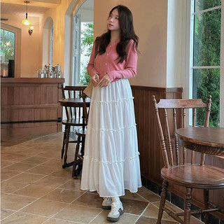 Chân váy midi Forgirl chân váy xòe dài voan tơ thiết kế layer 4 tầng bồng bềnh T017