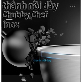 Thau inox đa năng Chubby Chef - Chậu inox cao cấp dày dặn có viền cầm tay đường kính 18-34cm rửa trái cây nồi cái bát