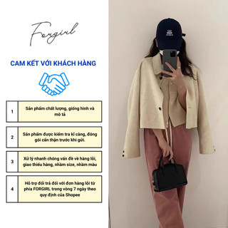 Áo khoác dạ tiêu Forgirl áo dạ nữ chất liệu dạ ép dáng croptop cổ bẻ T024