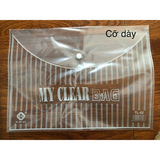 Combo 10 túi đựng tài liệu, túi clear bag, túi cúc đựng tài liệu trong dẻo, túi cúc trong dẻo đựng giấy A4