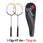 Vợt cầu lông HT Tím cặp + TẶNG TÚI ĐỰNG VỢT - 100% Thép Mạ Crom, Sơn Tím Cực Đẹp, Lưới 9kg, 68 x 22 cm – Giá tốt — ảnh 2