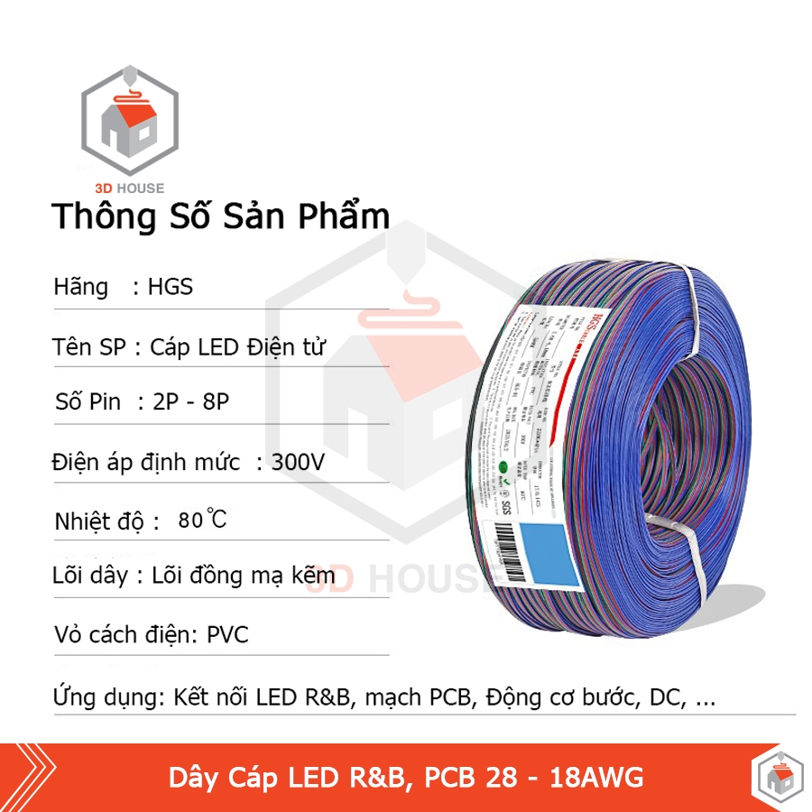 Dây Cáp LED R&B, Mạch PCB, Động Cơ Bước 2P-8P 28AWG - 18AWG | Shopee ...