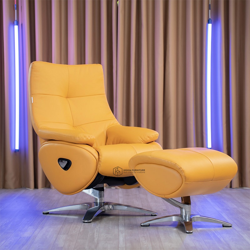 Ảnh Ghế thư giãn Nghiafurniture Relaxing chair 03, Da bò tự nhiên, ngả ghế 160 độ, xoay 360 độ, bảo hành 3 năm 4