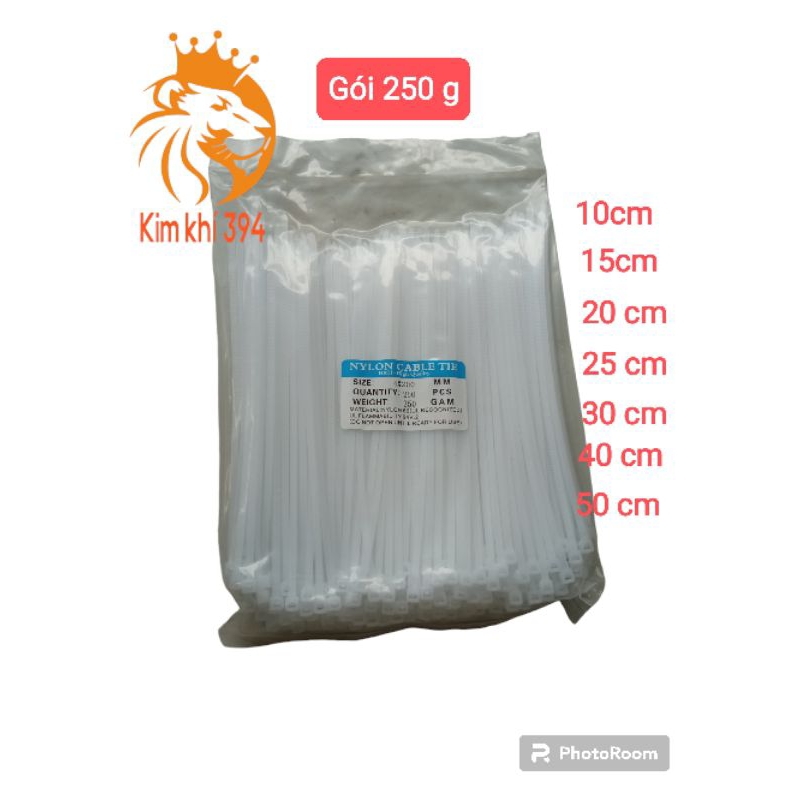 dây thít,dây rút nhựa gói 250gr đầy đủ size màu trắng | Shopee Việt Nam