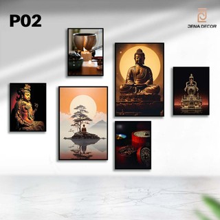 Tranh Treo Tường Phật Giáo-Bộ 6 Tranh Dán Tường
