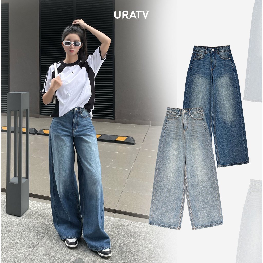 Quần jeans suông ống rộng JS01 URATV | Shopee Việt Nam