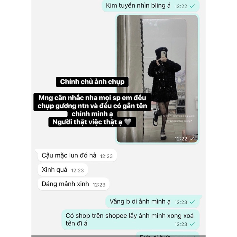 THUYDUONGZOO - ÁO KHOÁC DẠ TWEED KÈM TAG ( ảnh shop chụp )