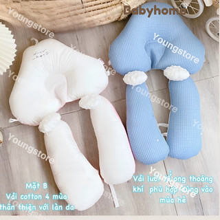 Gối chữ U chống giật mình cho bé, kèm dây rút điều chỉnh vòng đầu