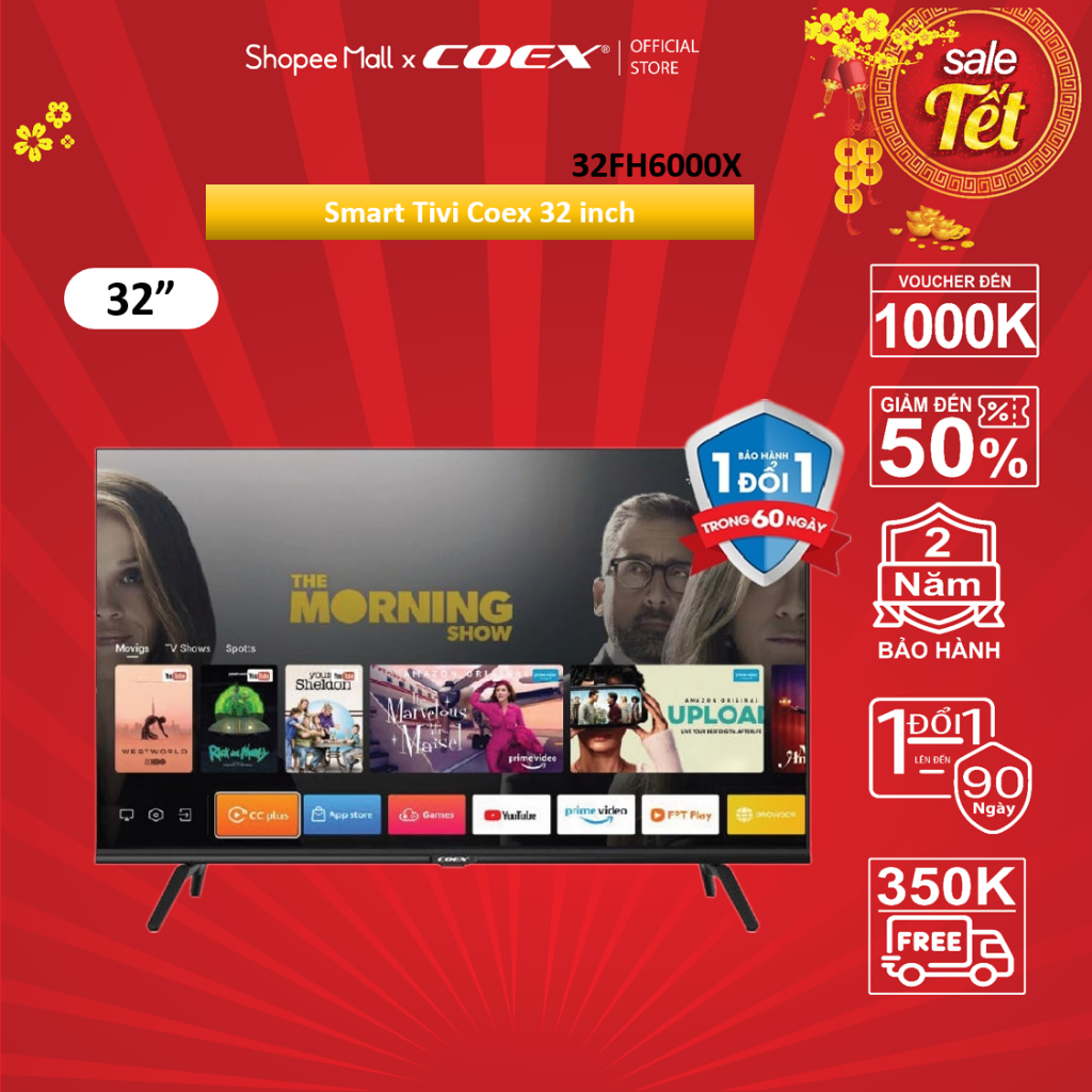 Tivi thông minh Coex 32 inch 32FH6000X Trải nghiệm giải trí bất tận