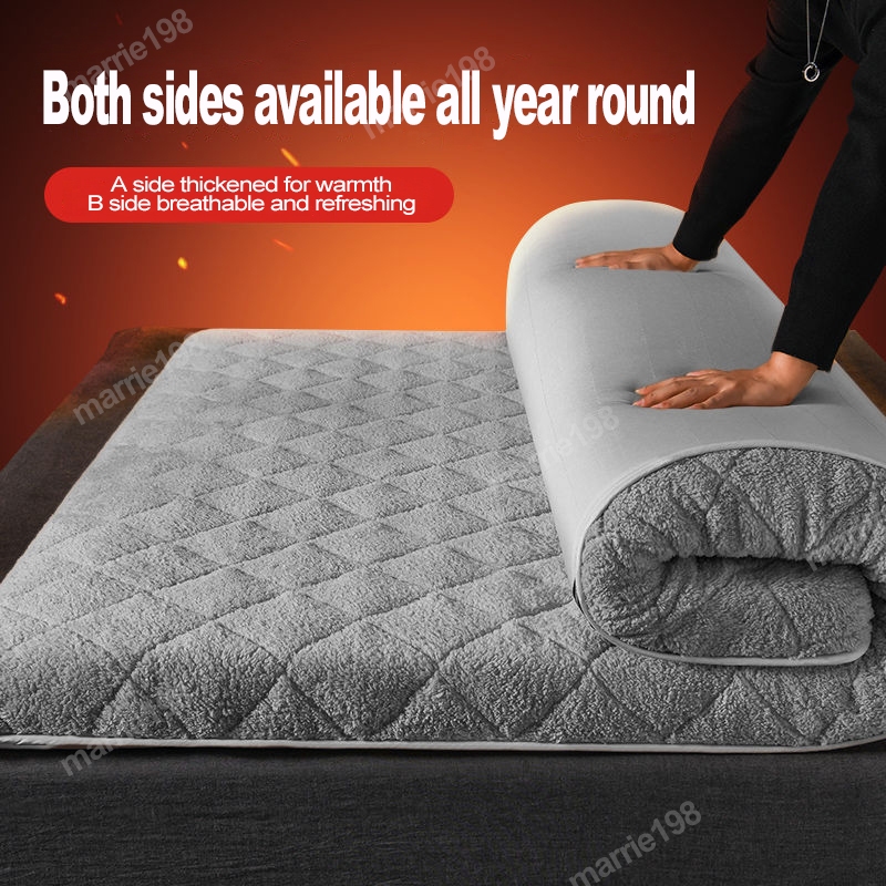 8cm Nệm Topper Thảm Trải Giường Lông Cừu, ngủ trưa văn phòng gấp gọn ...