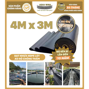 Bạt lót ao hồ HDPE 4m x 3m dày 0.5mm bảo hành 5 năm