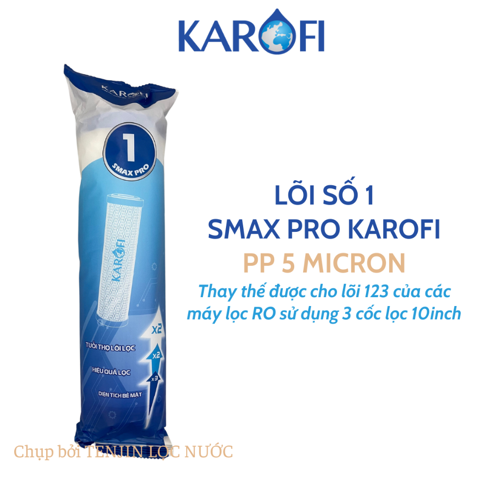 Combo 5 Lõi Lọc Thô SMAX PRO KAROFI Gồm 2 Lõi Số 1 + 1 Bộ 123 Chính Hãng Thay Thế Được Cho Các Máy Lọc Nước RO