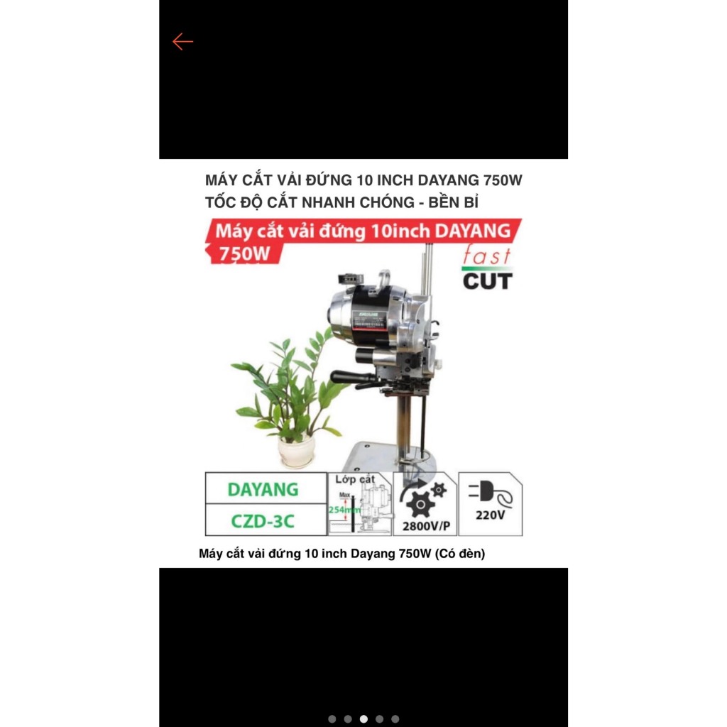 Máy Cắt Vải Đứng Dayang CZD-3C 8 Inch 750W – Cao Cấp, Máy Công Nghiệp Cho Xưởng Sản Xuất