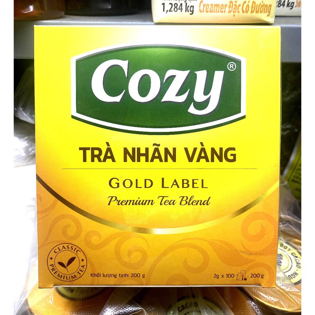 Trà Cozy Nhãn Vàng hộp 200g (100 gói x 2g) | Shopee Việt Nam