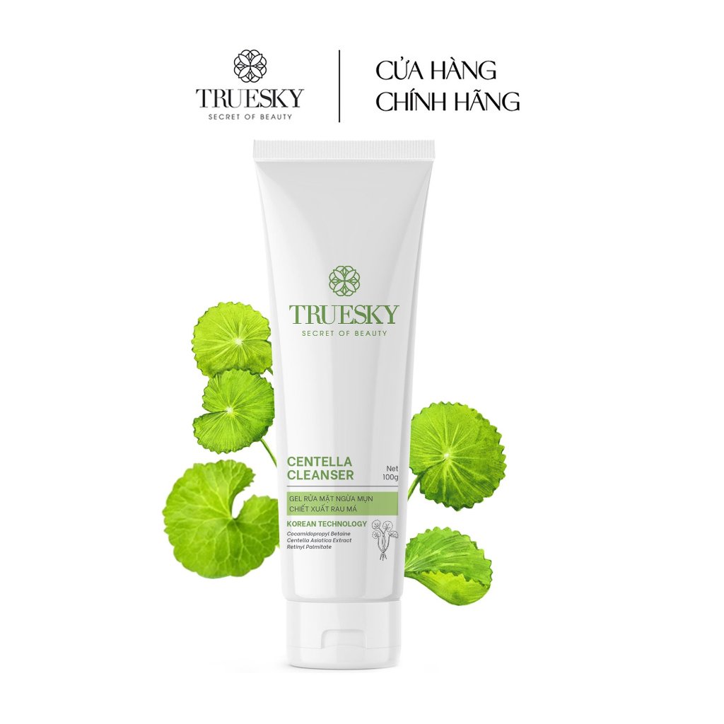 Ảnh Bigsize - Gel rửa mặt ngăn ngừa mụn Truesky Centella Cleanser chiết xuất rau má 100g 1