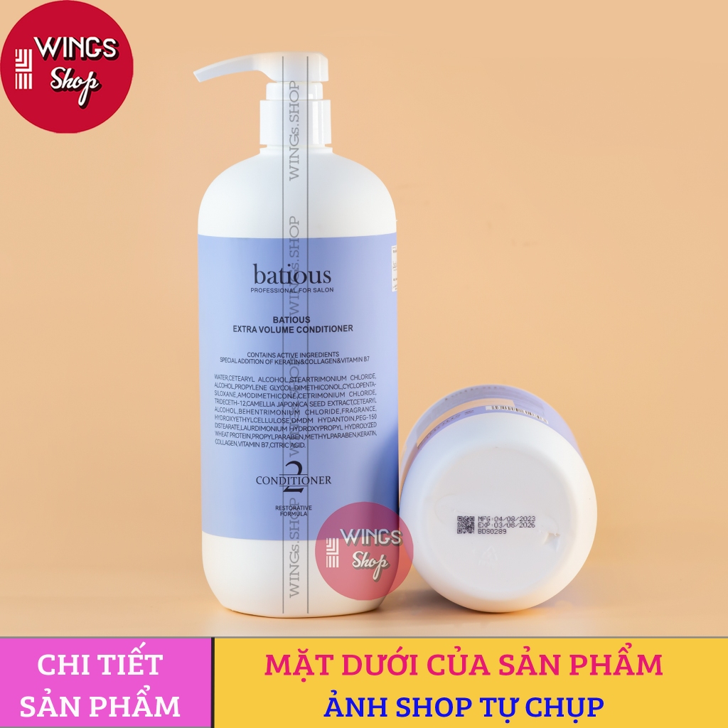 Dầu Gội, Xả Batious Xanh Dành Cho Da Dầu, Làm Phồng Chân Tóc 500ml-960ml