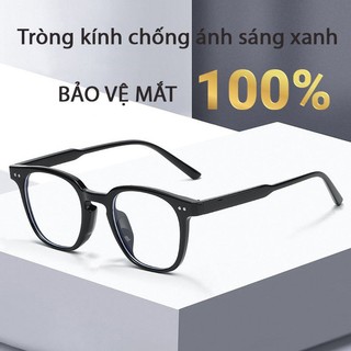 Gọng kính cận nữ nam phong cách Hàn Quốc mắt kính không độ ánh sáng xanh thay được tròng cận HANASO 177