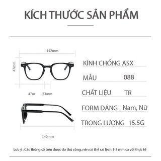 Gọng kính cận nữ nam phong cách Hàn Quốc mắt kính không độ ánh sáng xanh thay được tròng cận HANASO 177