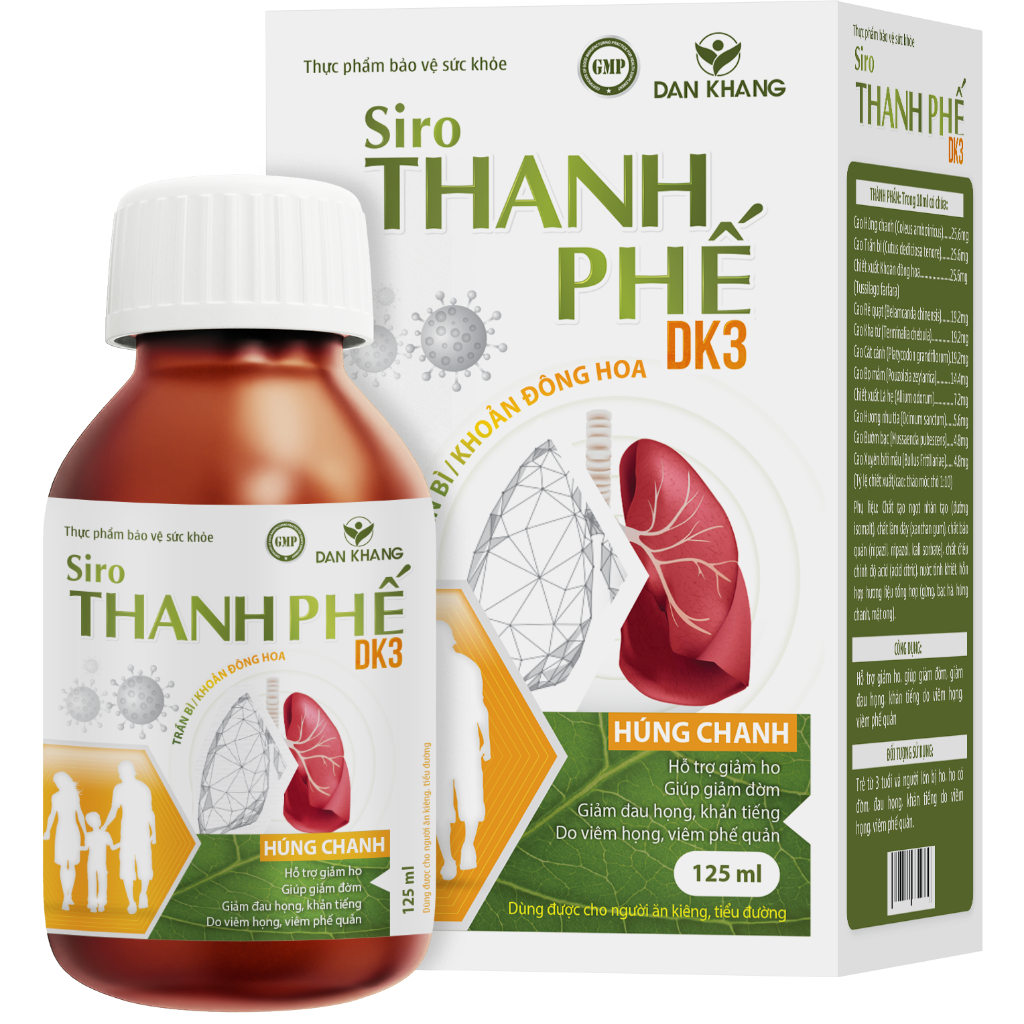 Chai Siro Thanh Phế DK3 Hỗ Trợ Giảm Ho Tiêu Đờm 125ml/chai