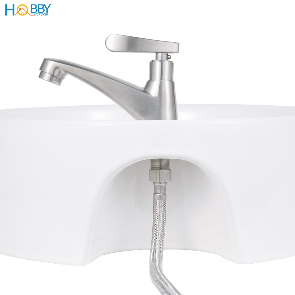 Vòi chậu rửa mặt lavabo dòng lạnh inox 304 Hobby home decor LBL6