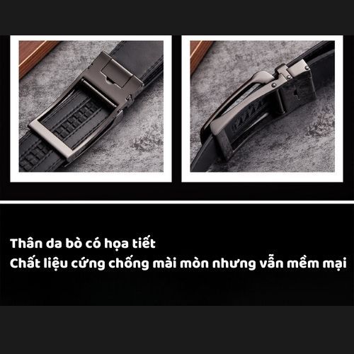 Thắt lưng  nam, dây nịt nam da bò chính hãng DANTE mẫu BCV - FD02 cao cấp sang trọng, thắt lưng khóa kim loại tự động