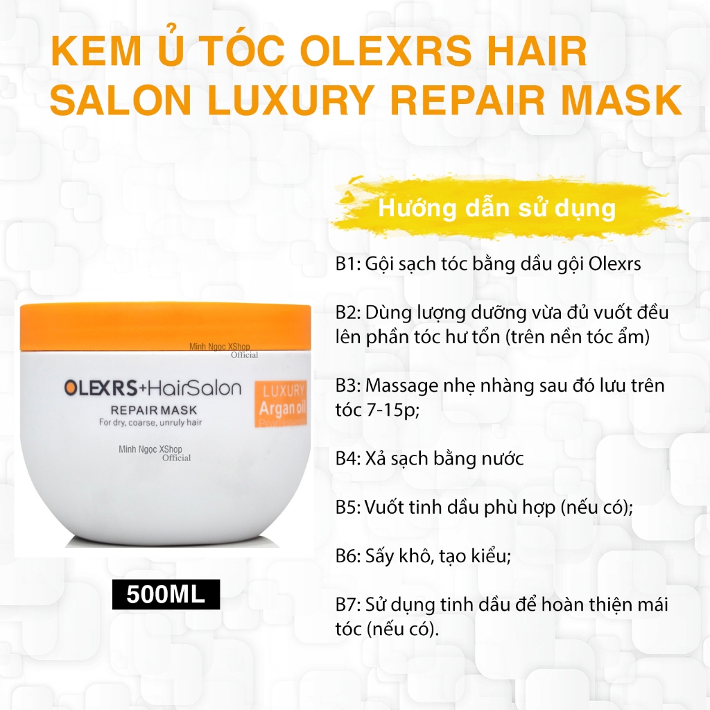 Kem ủ tóc phục hồi siêu mượt Olexrs Hair Salon Luxury Repair Mask 500ML