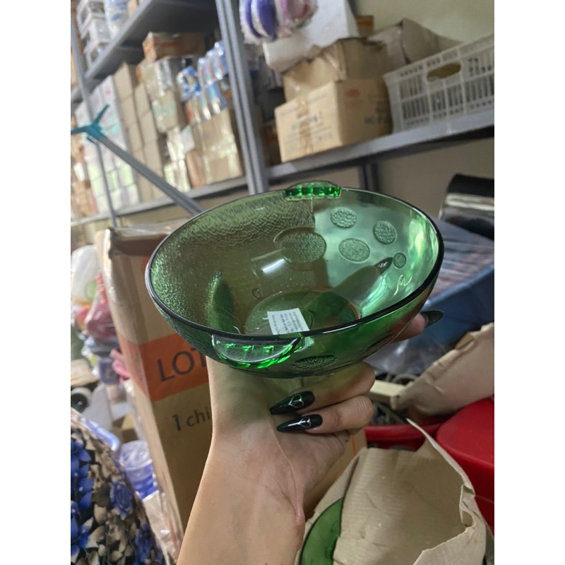 [NHƯ ANH SHOP] CHÉN THUỶ TINH XANH LÁ HÌNH CON CÁ INDO