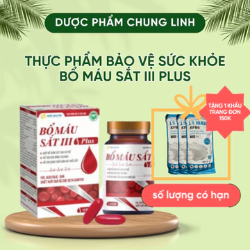 [MUA 1 TẶNG 1] Thực Phẩm Bảo Vệ Sức Khỏe BỔ MÁU SẮT III PLUS 30 Viên Hỗ Trợ Bổ Sung Sắt Giảm Tình Trạng Thiếu Máu